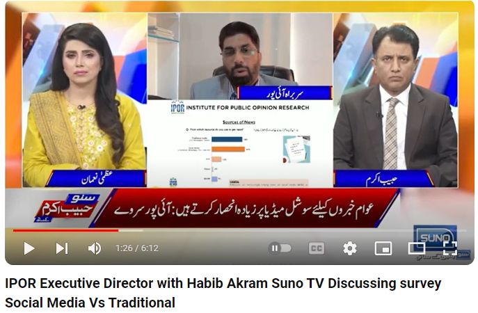 IPOR Executive Director with Habib Akram on Suno TV: Discussing Survey on Social Media vs. Traditional Media