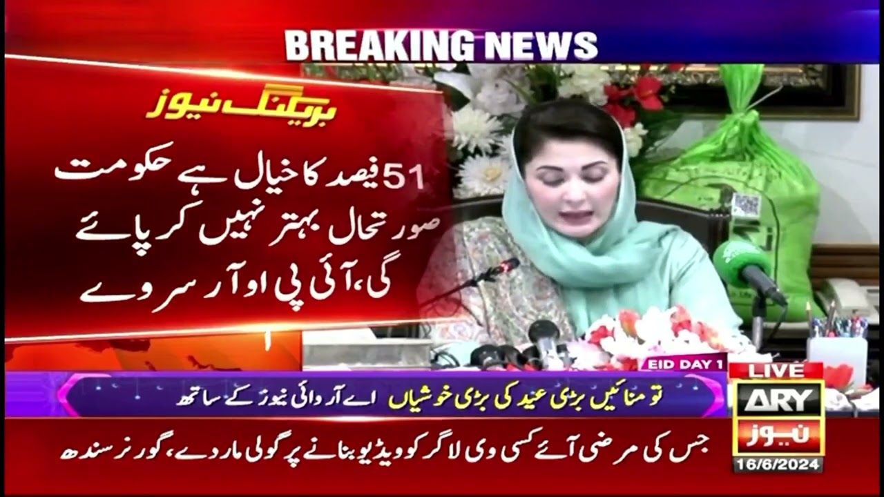 IPOR Survey about CM punjab Maryam Nawaz ARY NEWS